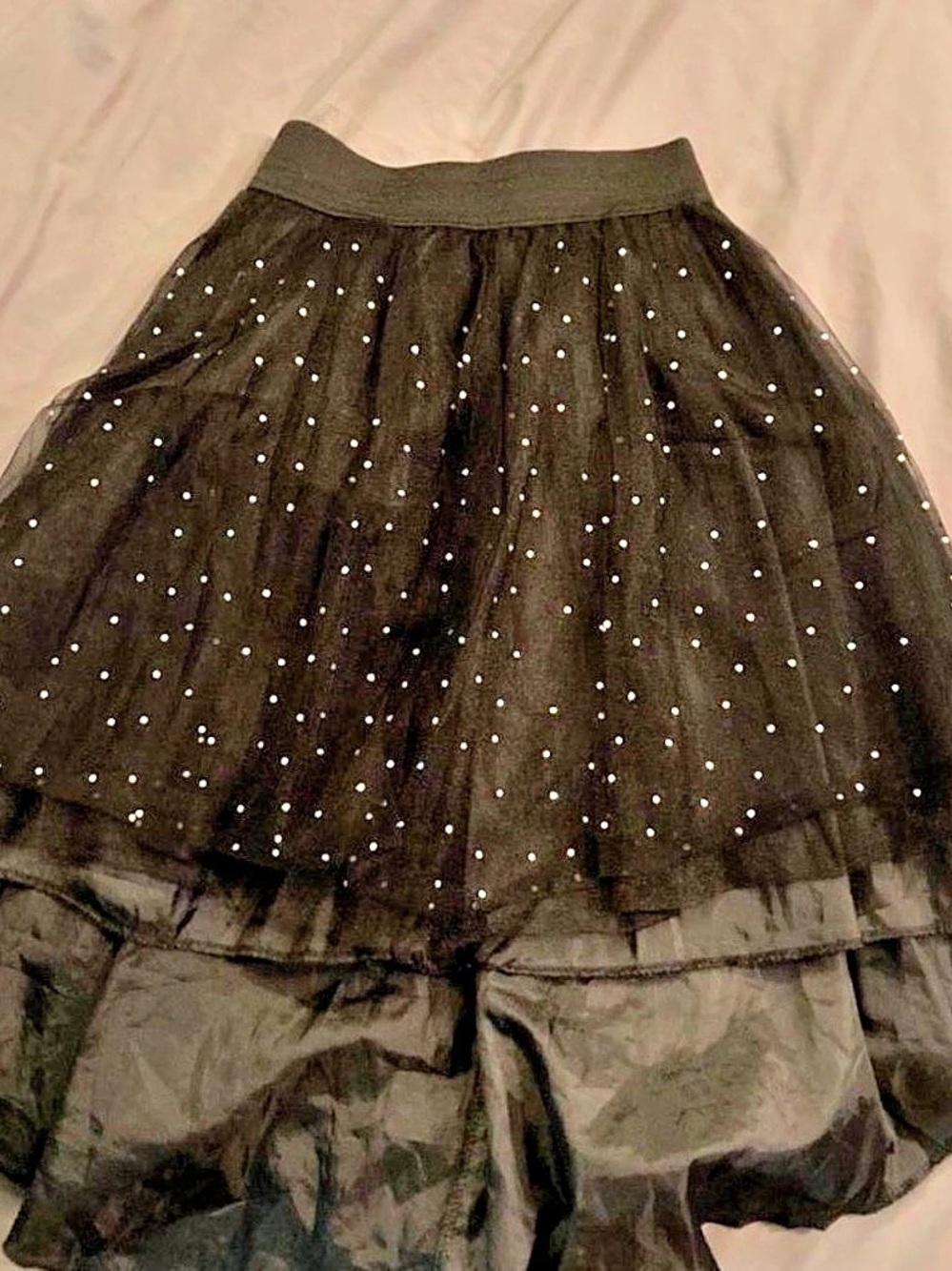 Black sequins 10Polka Dot Tulle Skirt Like New